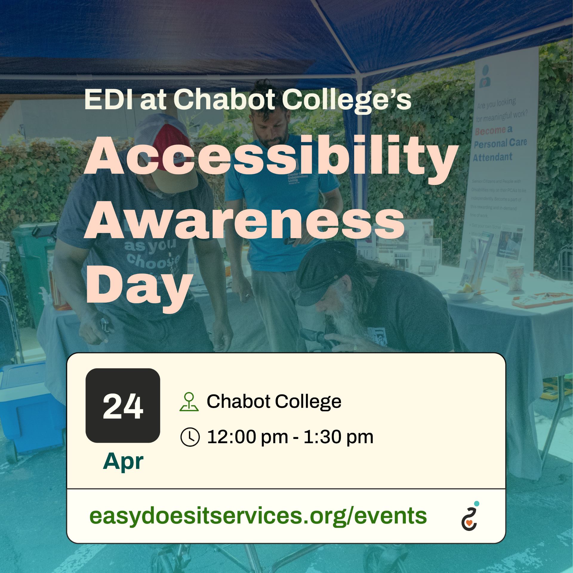 Infographic Reading: EDI at Chabot College's Accessibility Awareness Day, April 24, Chabot College, 12 pm - 1:30 pm